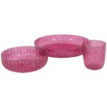 Set za jelo sa šljokicama rozi