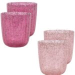 Pakovanje od 4 šolje sa šljokicama roze