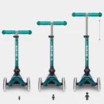 Mini Micro Deluxe Foldable ECO LED Green trotinet - Image 3