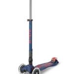 Maxi Micro Deluxe Foldable LED Navy red trotinet